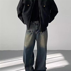 秋冬韩版覆古工装皮质短款夹克外套男士宽松棒球服潮J890-P68，男装夹克，星座208-5