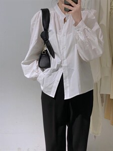 立领衬衫,女装衬衫,驿谷