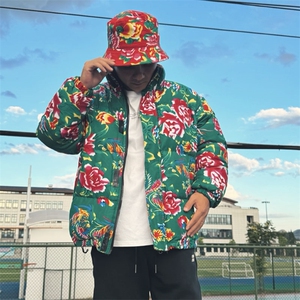 MY203男女休闲加厚保暖防寒棉衣外套棉服棉袄东北大花绿色团队潮
