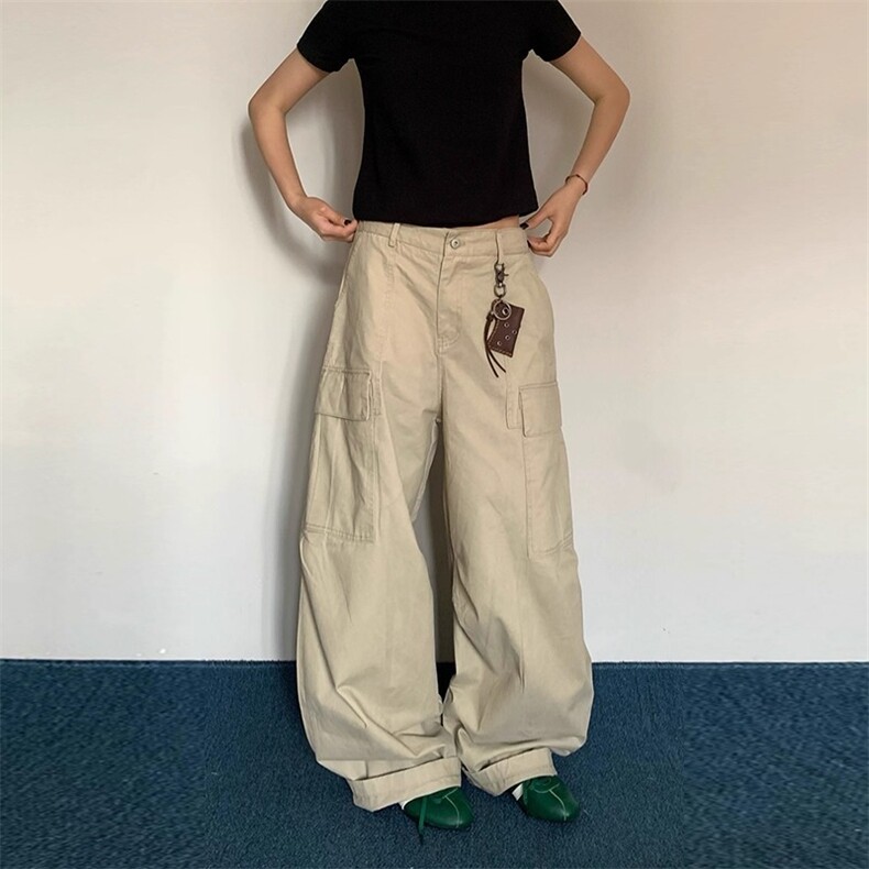 LIFEASAM美式覆古多春秋季口袋直筒工装裤男女阔腿长裤休闲裤子潮,男装工装外套,星座813-3