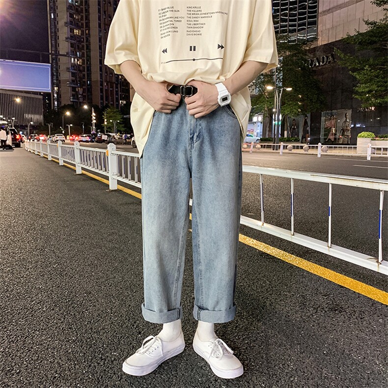 NK3002-P48 基础百搭牛仔裤男士直筒裤男裤长裤子男小脚裤图片