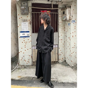 春季新中式提花刺绣刺绣道袍设计感交领衬衫男复古风禅意衬衣图片