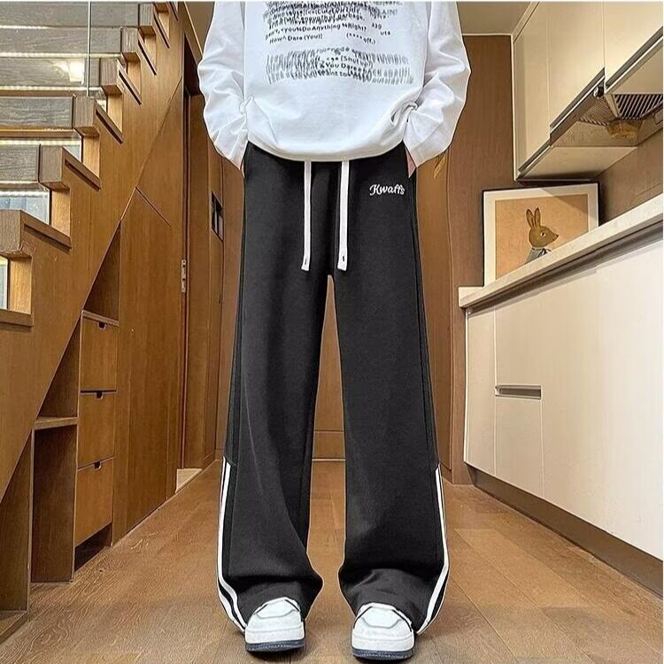 春秋季青少年酷帅2025新款卫裤男学生帅气直筒宽松运动休闲裤,女装休闲裤,星座1210-1
