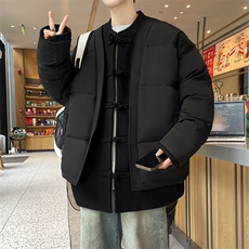 中式唐装男款冬季加厚风汉服青红色立领休闲外套A33-P158，男装民族服装，星座816A（原B366）