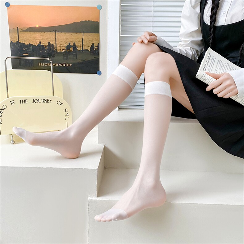 2025年秋季高筒抗菌薄款四季通用女子丝袜小腿袜,饰品袜子,锦驼羊绒