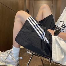 2025夏季新款潮流速干透气条纹宽松五分裤B315-K24185-特p25控48，男装牛仔裤，电商B315