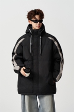 有长图冬季保暖羽绒棉衣服男潮港风宽松连帽棉袄外套MF00830/P100，男装棉衣，电商B316