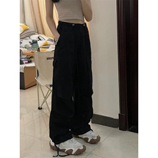 大口袋纯色休闲裤宽松百搭潮流直筒运动工装裤子K517，男装休闲裤，星座1116A（原606A-3）