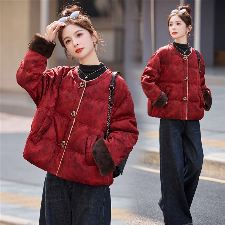 现货现货现货2025年冬季新中式G风羽绒服,女装羽绒服,伊仟回