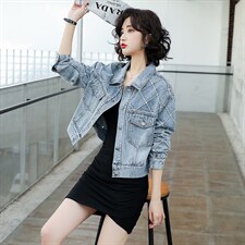 牛仔外套女宽松短款2025年春秋新款韩版小个子休闲减龄bf夹克上衣，女装牛仔外套，纯色衣恋