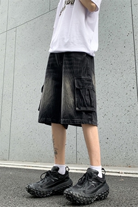 B221 美式ins高街小众夏季重工艺工装牛仔短裤 LK24177-P60 控78图片