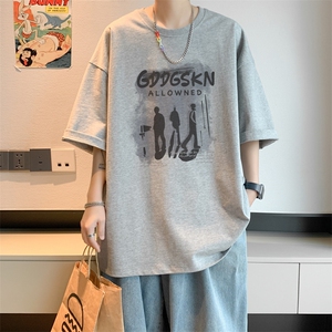 已注册/夏季内景港风宽松短袖T恤男潮街头嘻哈打底衫DT00084/P25图片