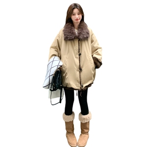 设计款两面穿翻毛领派克服女2025冬季新款巨好看加绒加厚皮草外套图片