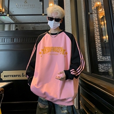 抖音得物供货提供视频秋冬重磅美式宽松织带圆领卫衣0726，男装卫衣，电商A486