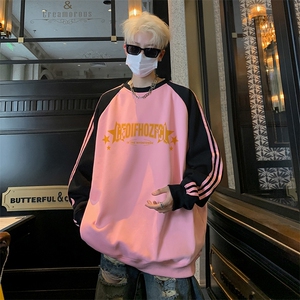 抖音得物供货 提供视频 秋冬重磅美式宽松织带圆领卫衣0726图片