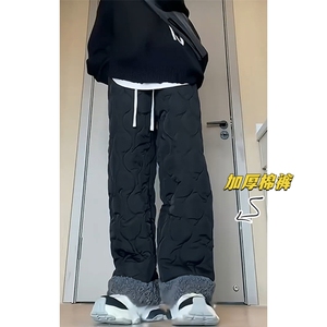 冬季抖音羊羔毛棉裤男女宽松加厚雪地裤K5613J加棉-特P45控78图片