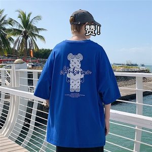 1港风小熊印花休闲情侣日系潮大码M-5XL短袖T恤男DT7736P25控38图片