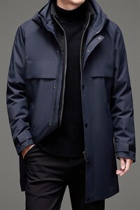 BAMJ-1212Y钱塘2020-2冬季厚款休闲简约长款中年男士外套P320图片
