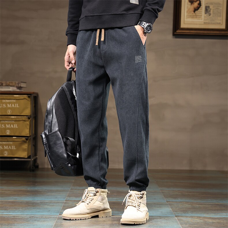 春秋冬款男士加绒保暖休闲裤长裤松紧腰潮流时尚九分裤9029外贸，商品下架区商品下架区，星座224-1