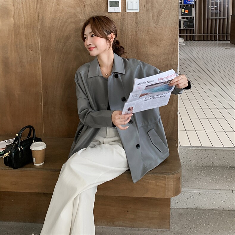 高级灰PU皮衣外套女秋冬2025新款小个子收腰显瘦爆款洋气夹克上衣,女装皮衣,2C309