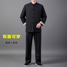 2026新款风唐装两面穿长袖男中老年中式汉服夹克HL23915-P115，男装夹克，星座1105-3