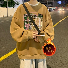 直播品质500克重磅美式做旧水洗卫衣H1337-常规特P45-加绒特P55，男装卫衣，电商A486
