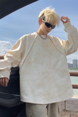 德绒乱花圆领卫衣W863-P35，男装卫衣，星座210-1