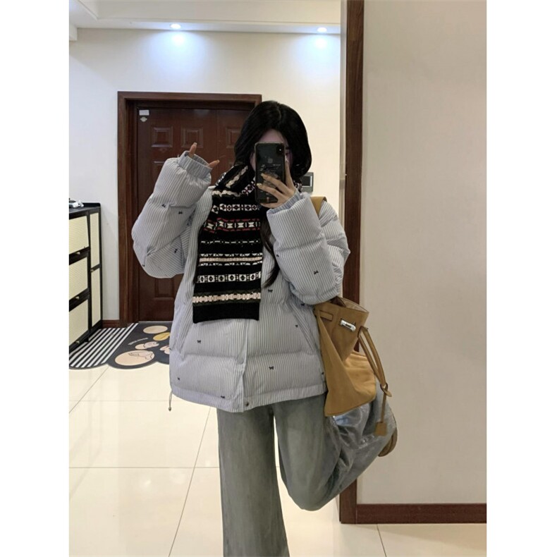 女风条纹蝴蝶印花宽松百搭棉衣ZM0113-P93,男装棉衣,星座313A(原308A-2)