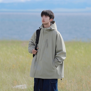 815A-MJ78342-68特 春秋装新款斜拉链登山服三防冲锋衣外套男模图片