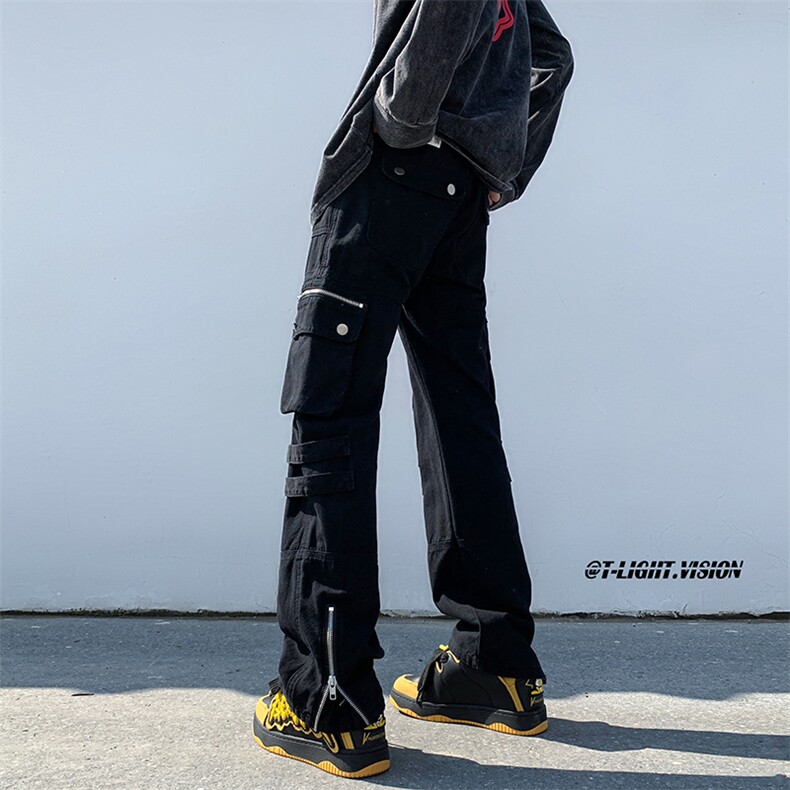 B221 美式ins高街小众拉链多口袋休闲工装裤 LK23045-P75 控98图片