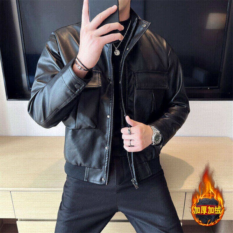 新款皮衣皮夹克超酷帅气男式夹克309B-3-6803-P70,男装夹克,星座1409-3