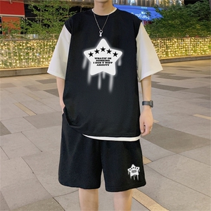 数据款冰感华夫格套装潮流休闲短袖短裤两件套FTZ3057-P55控78