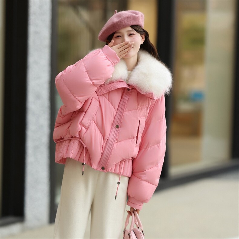《现货放心推》2025冬装新款气质极寒白鸭绒加狐狸毛大毛领羽绒服，女装羽绒服，苗苗