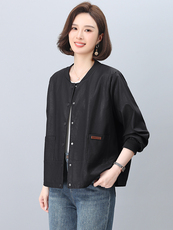 短外套女宽松2025年春秋新款时尚休闲夹克上衣，女装皮衣，忆绮罗