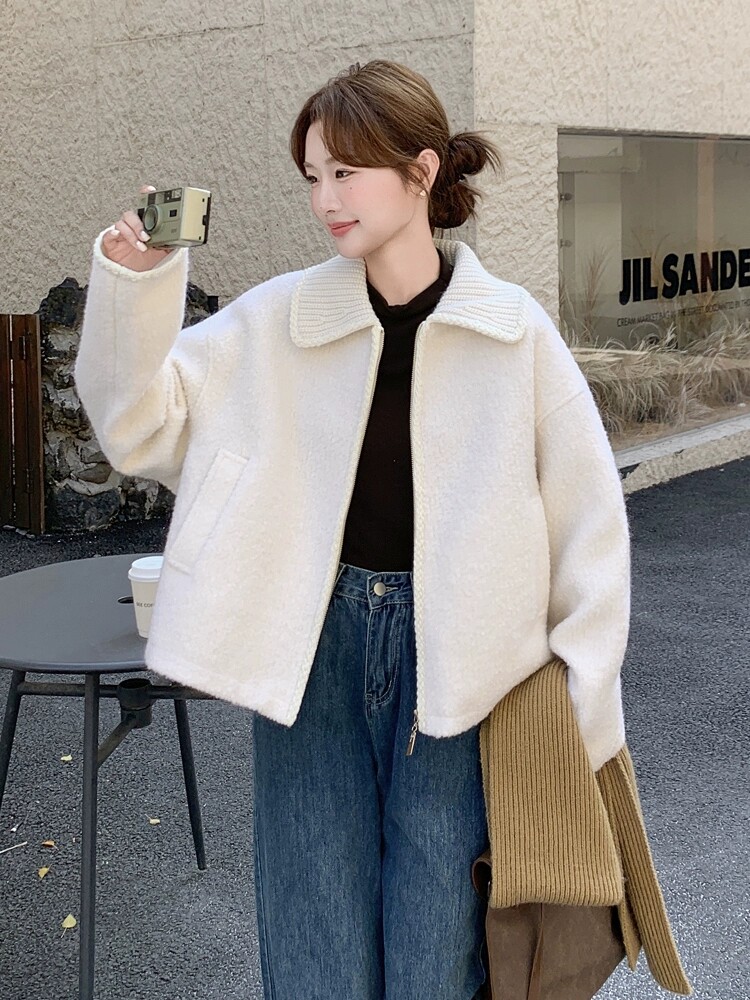 大衣女冬季小个子短款毛呢外套，女装毛呢外套，浙宝178