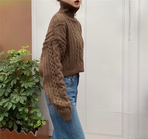 短款高领毛衣 羊毛,女装针织衫/毛衣,SMOOTH