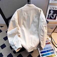 26春装高品质老钱风立领夹克外套男女美式潮牌拉链工装风宽松上衣，男装夹克，电商A486