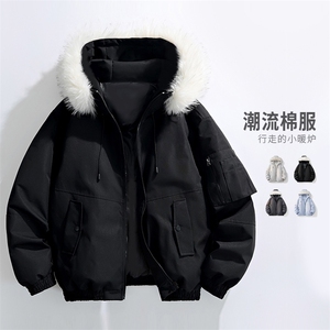 美式座山雕毛领羽绒服男冬季加厚棉衣情侣棉服外套MY2525-P100图片