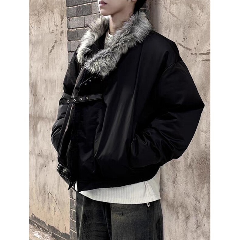 现货 美式三防翻领加厚座山雕短款棉服6030/P100图片