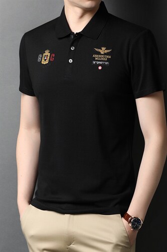 POLO衫男士短袖t恤翻领2023夏季新款潮牌休闲商务男装上衣图片
