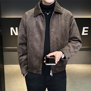 新标90绒有报告 冬季男士翻领羽绒服短款夹克外套6693-P295图片