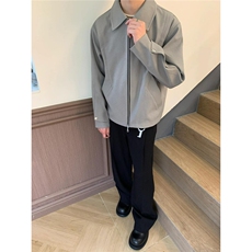 港风春款男行政夹克衫拼接按扣宽松外套JK6803P70，男装夹克，星座1013-1