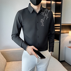黑秋冬男士烫砖社会小伙店主风长袖衬衫301A-1/CS601/P58，男装衬衫，星座301A-1