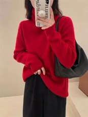时尚休闲韩版高级感百搭套头毛衣，女装针织衫/毛衣，圣旺供货