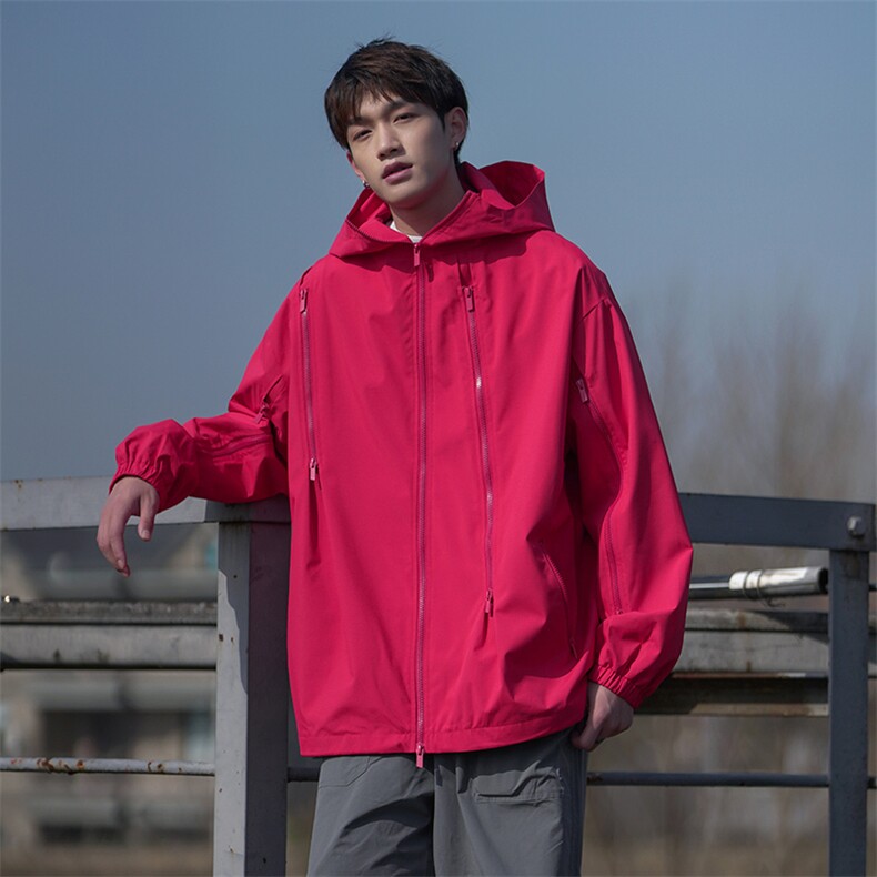 户外连帽夹克男宽松潮流休闲外套青少年拉链秋季A266-JK9126-P80,男装夹克,电商A266