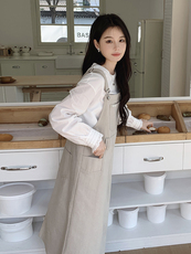 韩系减龄背带连衣裙套装女2025春新款高级感气质显瘦吊带裙两件套，女装套装/套裙，慧尚依恋