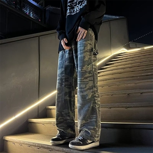 美式牛仔裤男春秋新款休闲直筒裤NK527P43图片