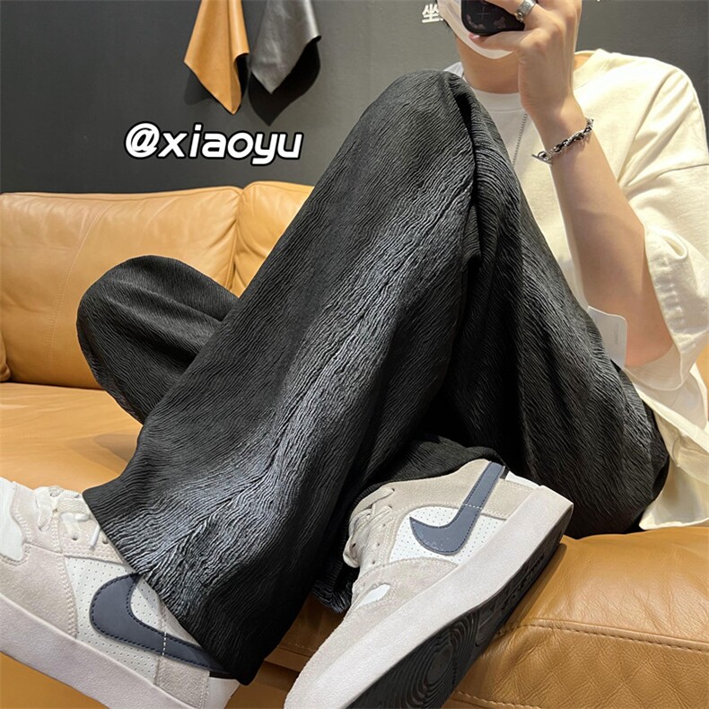XZ616新款夏季宽松百搭冰丝贴标休闲裤TY371P55控68,男装休闲裤,星座512A（原616）