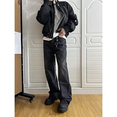 【现货】DT1758-P50天花板黑牛水洗刺绣弯刀微喇牛仔裤cleanfit男，男装牛仔裤，星座603-2