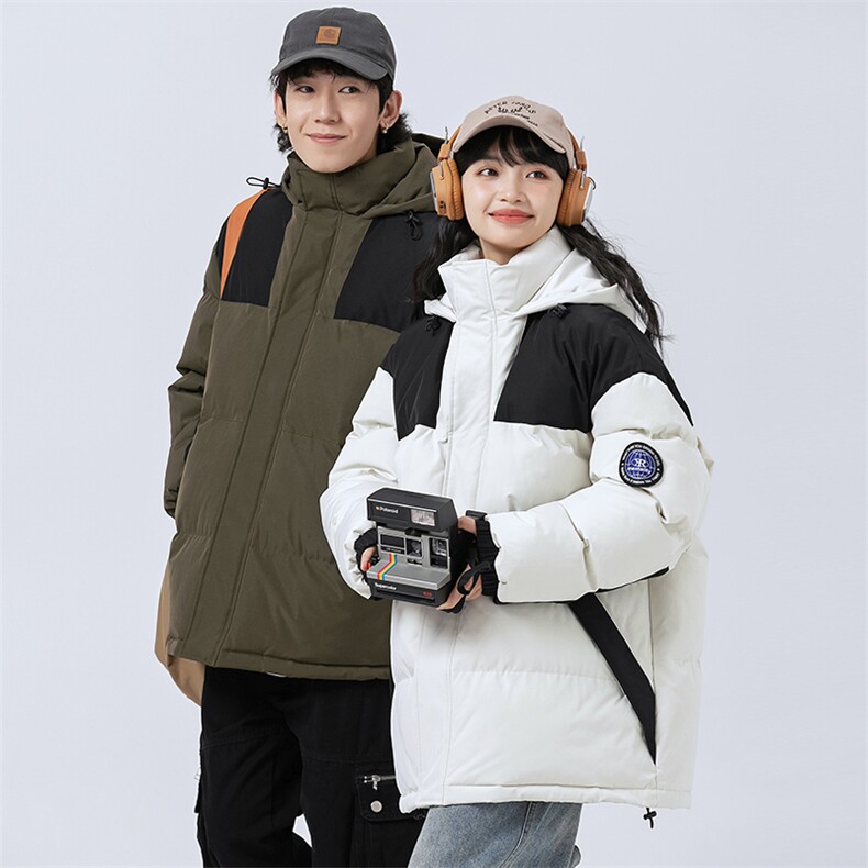 秋冬港风连帽时尚棉衣袖章宽松加厚冬季外套MY9308P-95,男装棉衣,电商A128